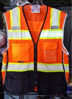 CLASS 2 Hi-vis Mesh Vest With Reflective Chainsaw Striping #3